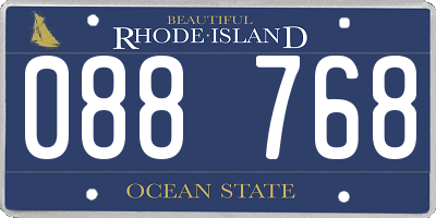 RI license plate 088768