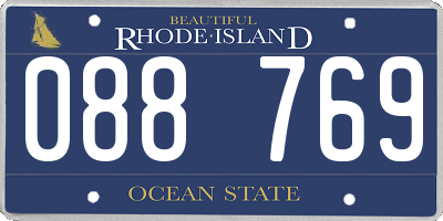 RI license plate 088769