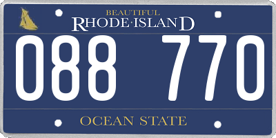 RI license plate 088770