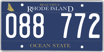 RI license plate 088772