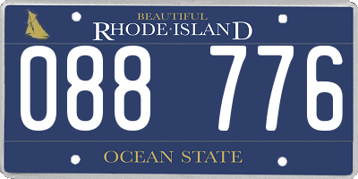 RI license plate 088776