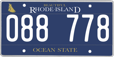 RI license plate 088778