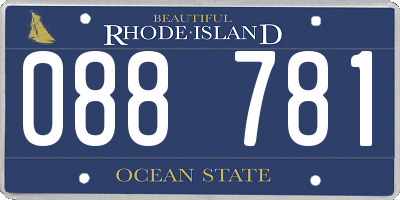 RI license plate 088781