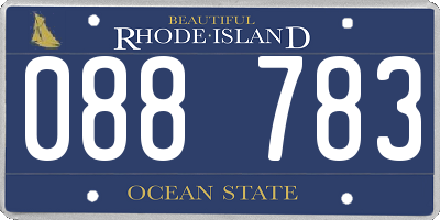 RI license plate 088783