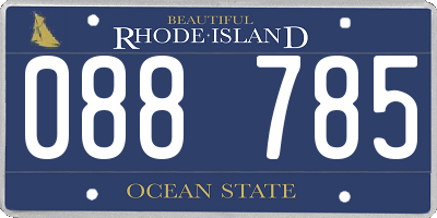 RI license plate 088785