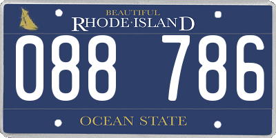 RI license plate 088786