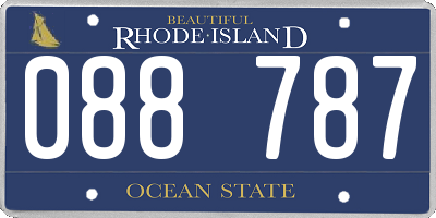 RI license plate 088787