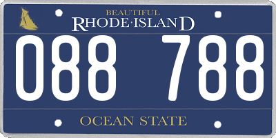 RI license plate 088788