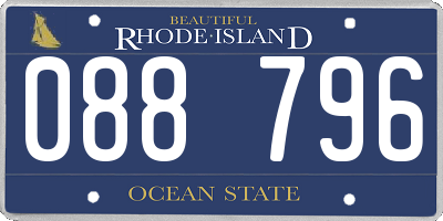 RI license plate 088796