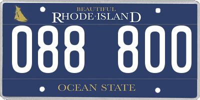 RI license plate 088800