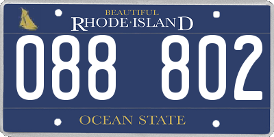 RI license plate 088802