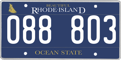 RI license plate 088803