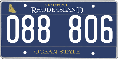 RI license plate 088806