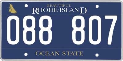 RI license plate 088807