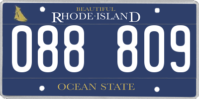 RI license plate 088809