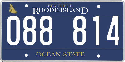RI license plate 088814