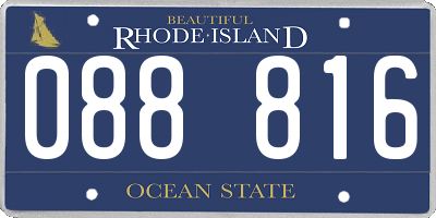 RI license plate 088816