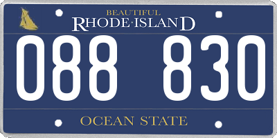 RI license plate 088830