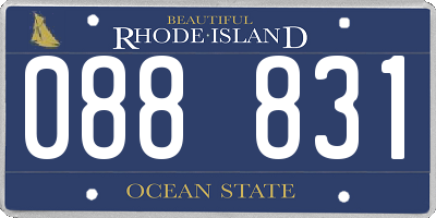 RI license plate 088831