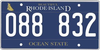 RI license plate 088832