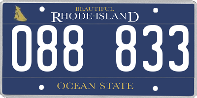 RI license plate 088833