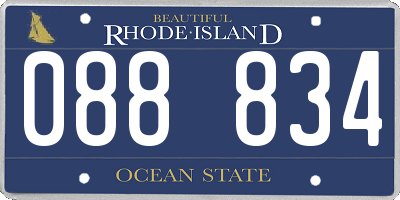 RI license plate 088834