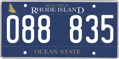 RI license plate 088835