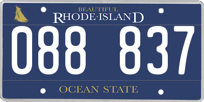 RI license plate 088837