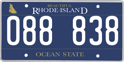 RI license plate 088838