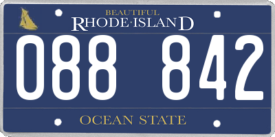 RI license plate 088842