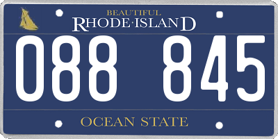 RI license plate 088845