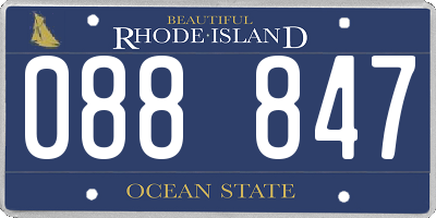 RI license plate 088847