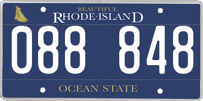 RI license plate 088848