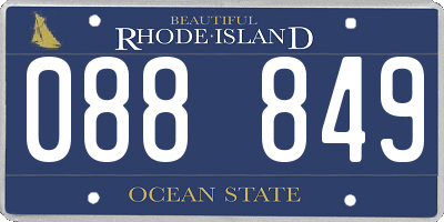 RI license plate 088849