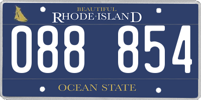 RI license plate 088854