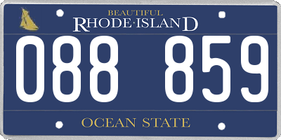 RI license plate 088859