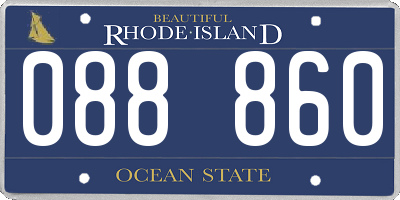 RI license plate 088860