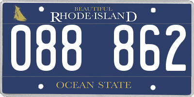 RI license plate 088862