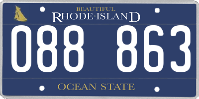 RI license plate 088863