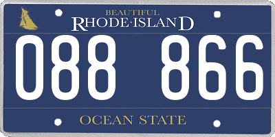 RI license plate 088866