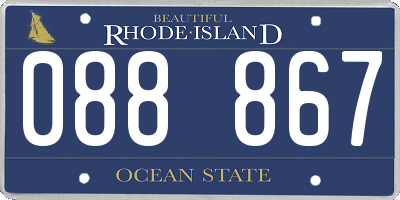 RI license plate 088867