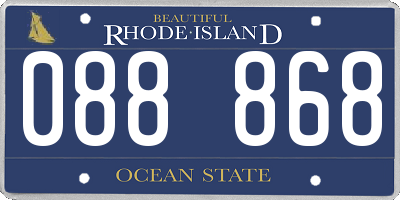 RI license plate 088868