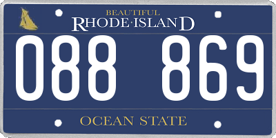 RI license plate 088869