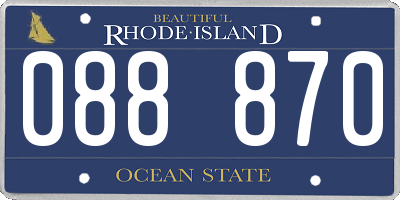 RI license plate 088870