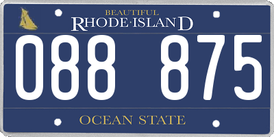 RI license plate 088875