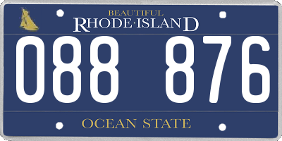 RI license plate 088876