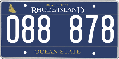 RI license plate 088878