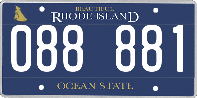 RI license plate 088881
