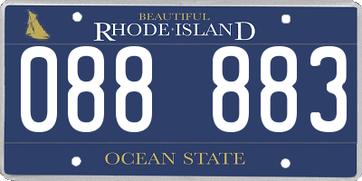 RI license plate 088883