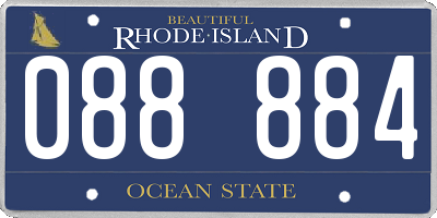 RI license plate 088884